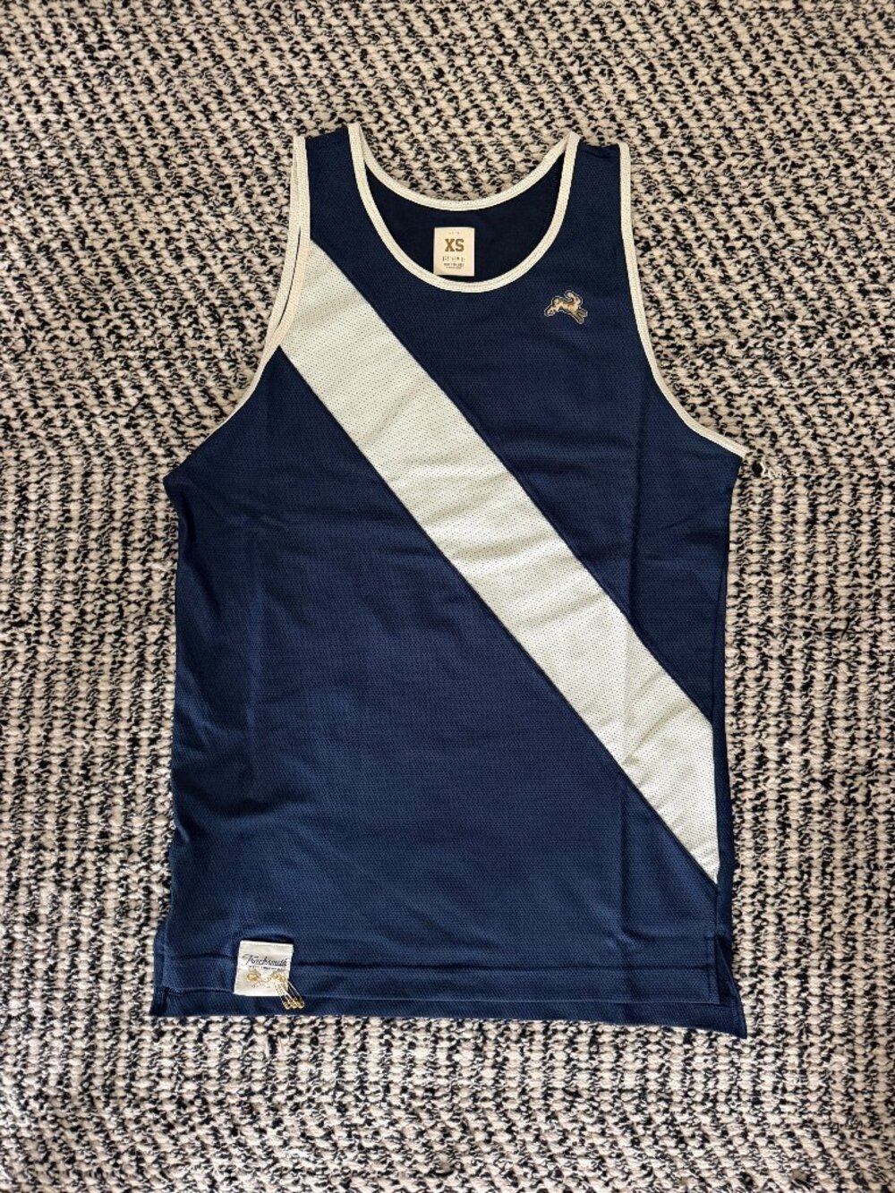 NEW - Tracksmith Men's Van Cortlandt Navy Blue Singlet in size XS